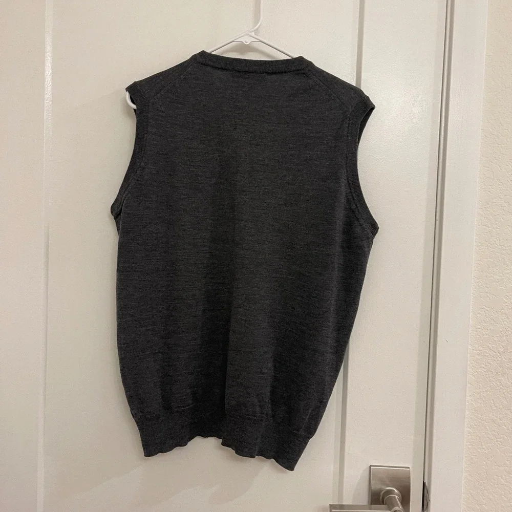 Toscano Gray Merino Wool Mens Vest Preppy Old Money Classic Fall